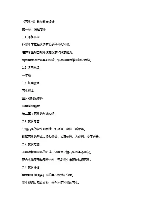 《石头书》教学教案设计