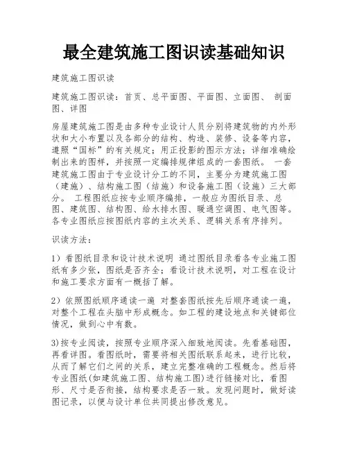 最全建筑施工图识读基础知识