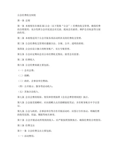 公会经费收支制度模板