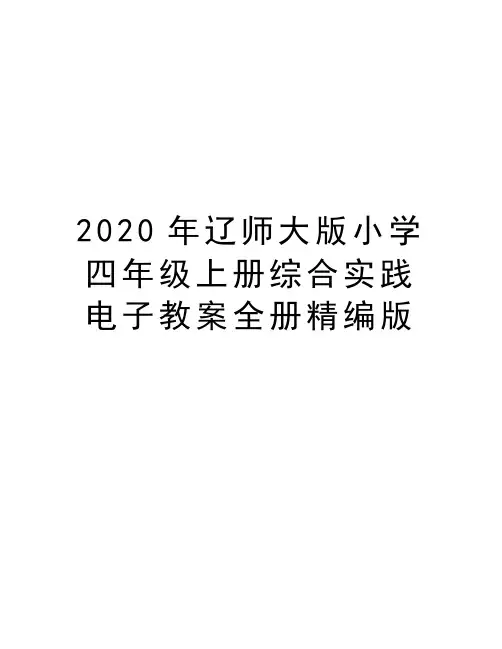最新辽师大版小学四年级上册综合实践电子教案全册精编版