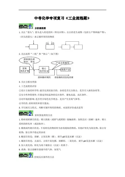 中考化学专项复习《工业流程题》