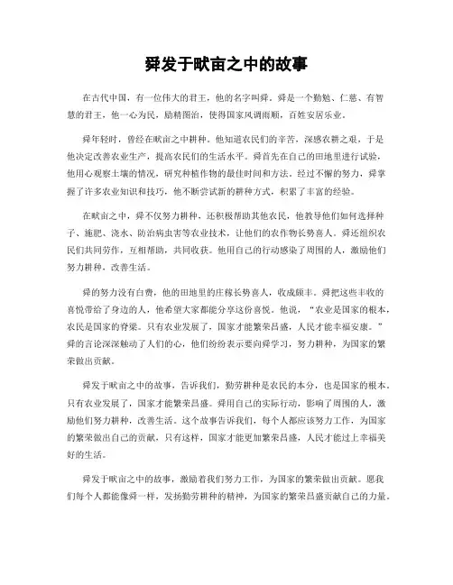 舜发于畎亩之中的故事