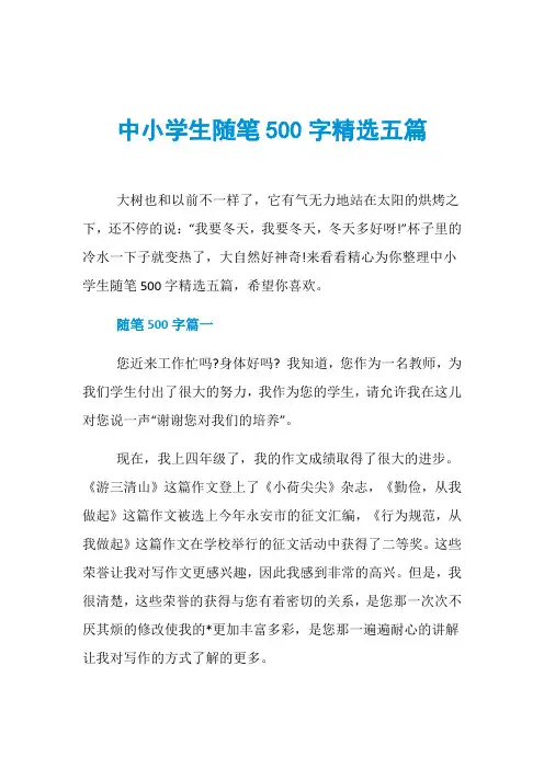 中小学生随笔500字精选五篇
