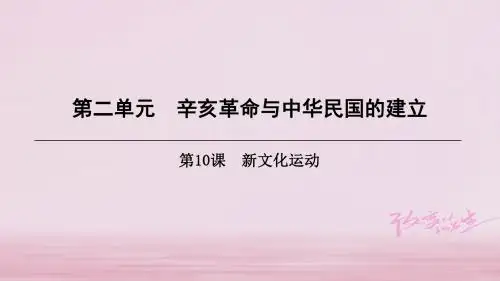 八年级历史上册第2单元辛亥革命与中华民国的建立第10课新文化运动课件北师大版