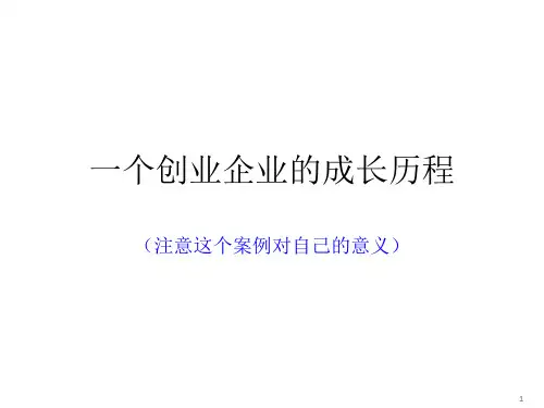 一个创业企业的成长历程PPT