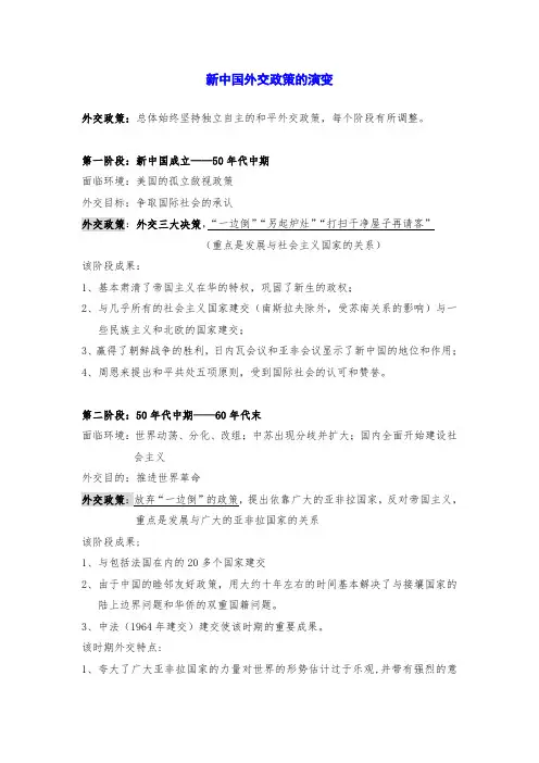 新中国外交政策的演变