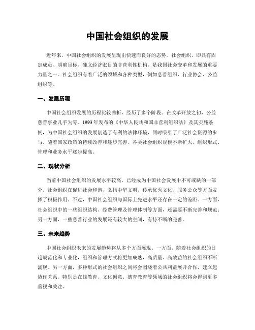中国社会组织的发展