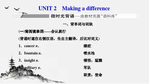 (高中外研版)UNIT 2 Making a difference