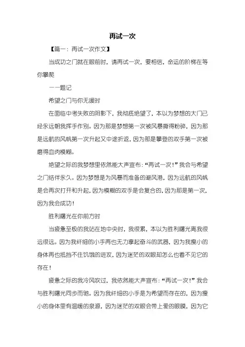 六年级作文：再试一次作文