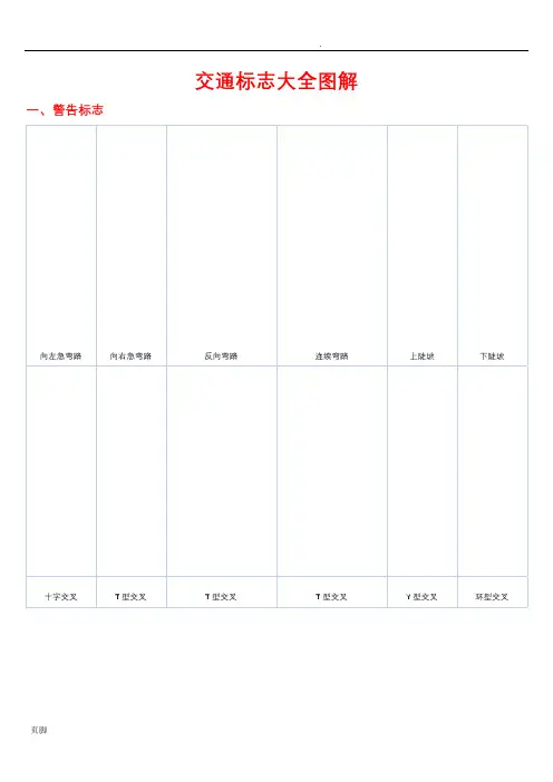 交通标志大全图解