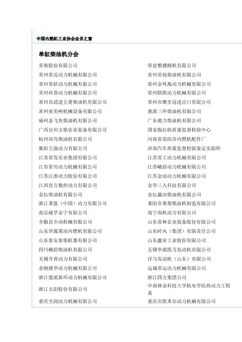 机械行业公司名单