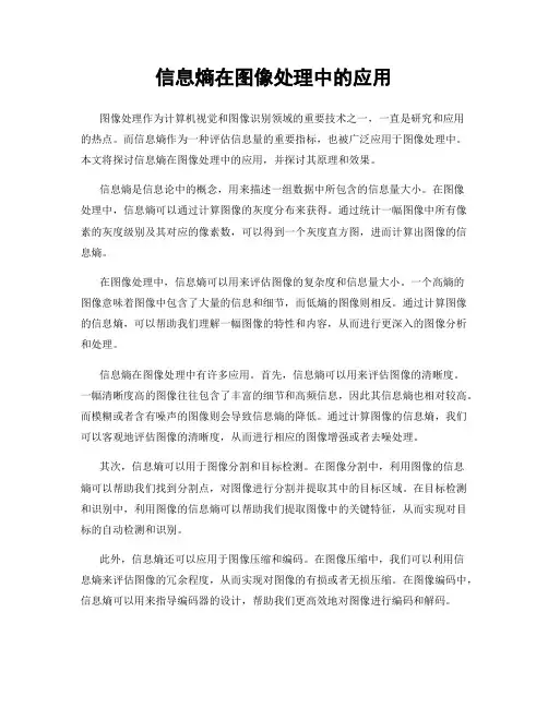 信息熵在图像处理中的应用