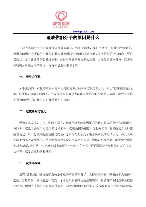 造成你们分手的原因是什么