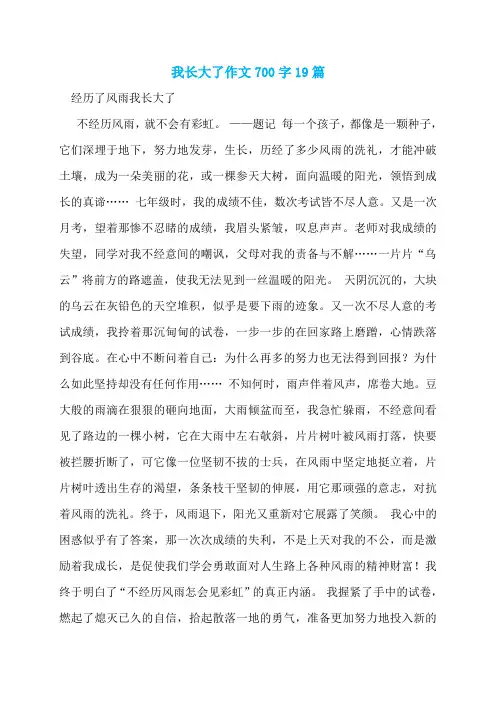 我长大了作文700字19篇