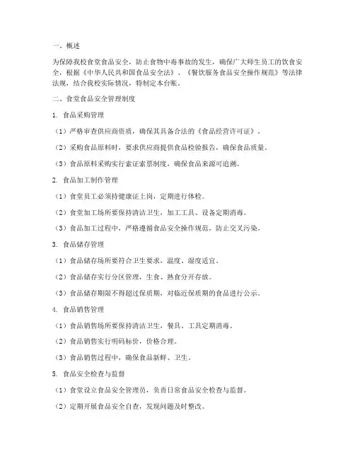食品安全管理制度台账