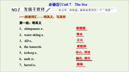 高考英语一轮复习UnitTheSea课件北师大版必修