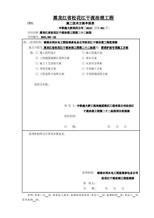 雷诺护坡专项施工方案