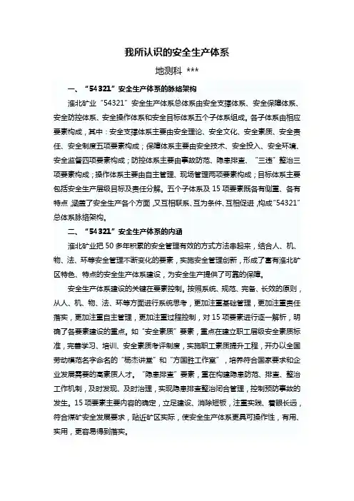 我所认识的安全生产体系