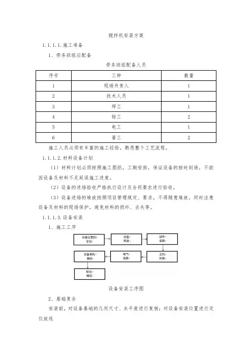 搅拌机安装方案