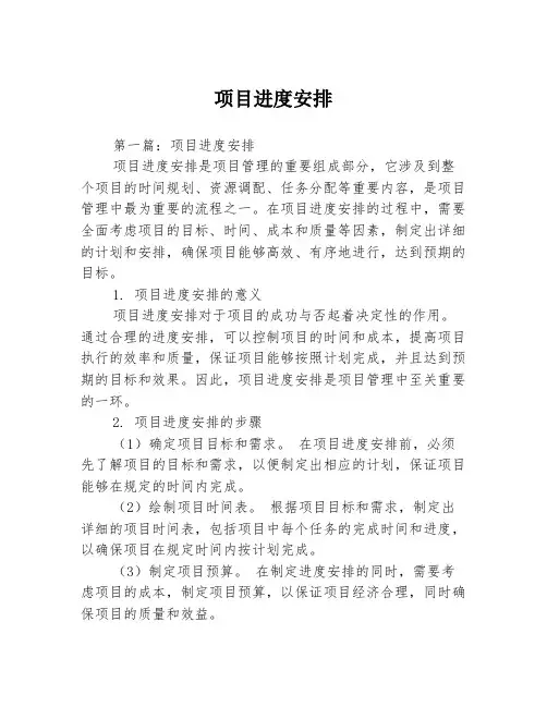 项目进度安排