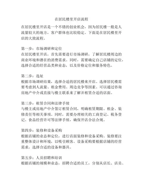 在居民楼里开店流程