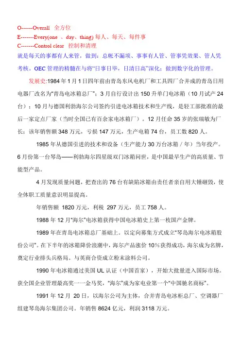 海尔发展史