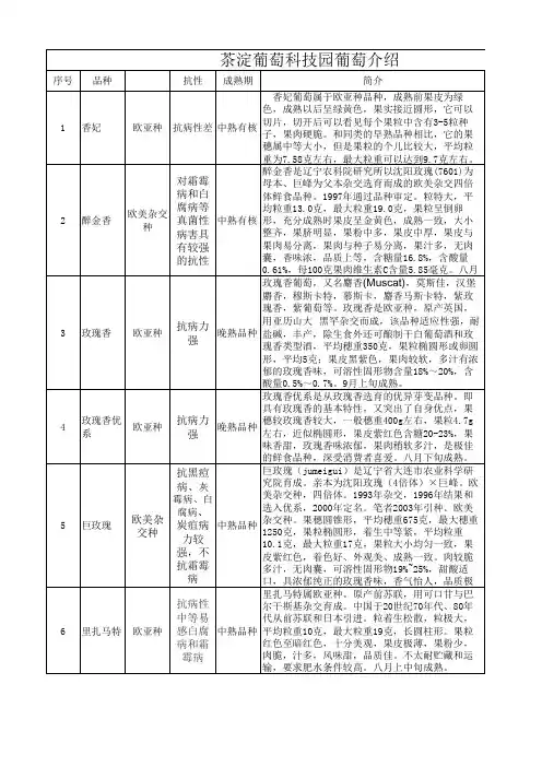 葡萄品种介绍