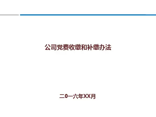 党费收缴和补缴办法PPT