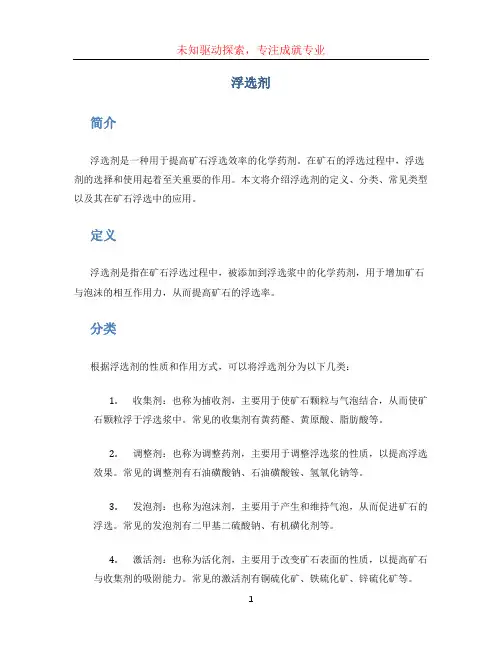 浮选剂文档