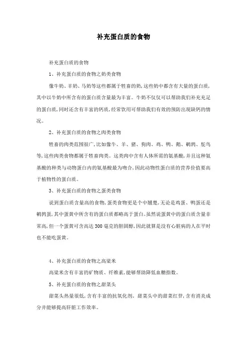补充蛋白质的食物