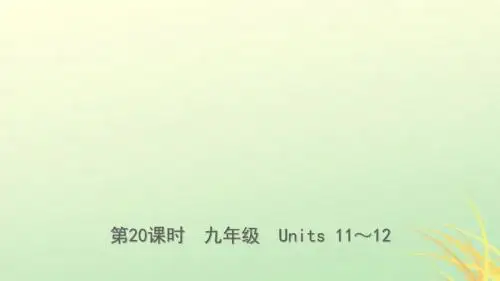 云南地区中考英语总复习第1部分教材系统复习第20课时九全Units1课件
