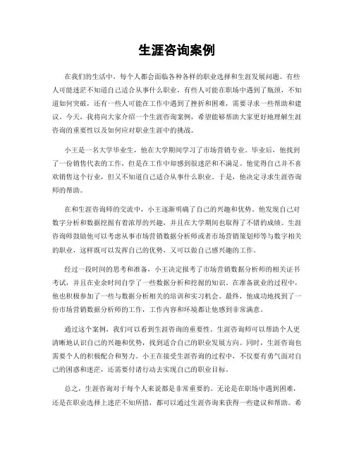 生涯咨询案例
