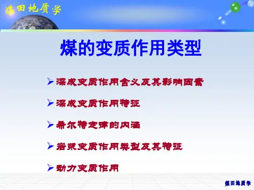 煤的变质作用类型 煤田地质学 教学PPT课件