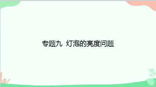 沪粤版物理九年级专题九灯泡的亮度问题课件