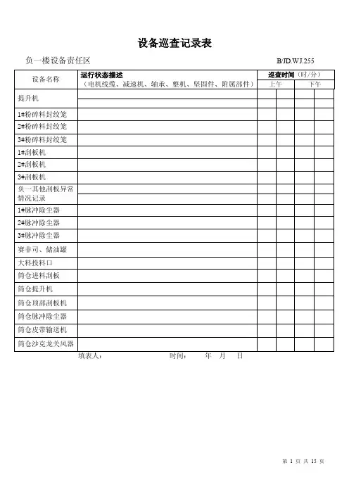 设备巡查记录表