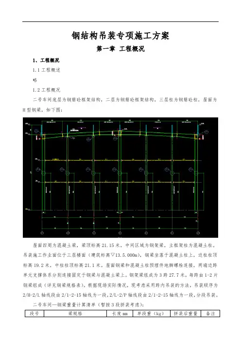 钢结构吊装专项施工方案