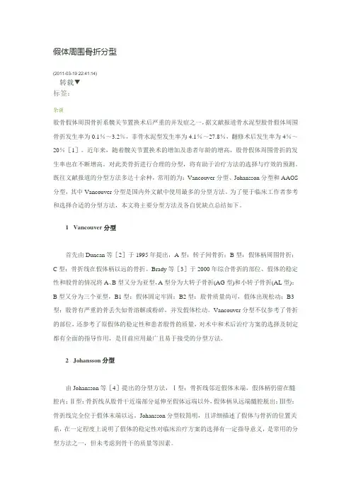 假体周围骨折分型