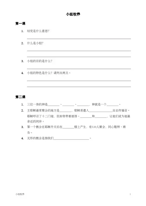 小组牧养 - linqiorg