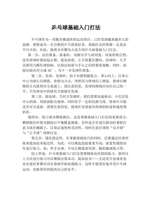 乒乓球基础入门打法