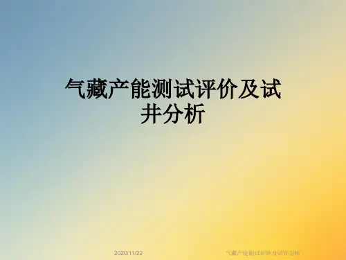 气藏产能测试评价及试井分析