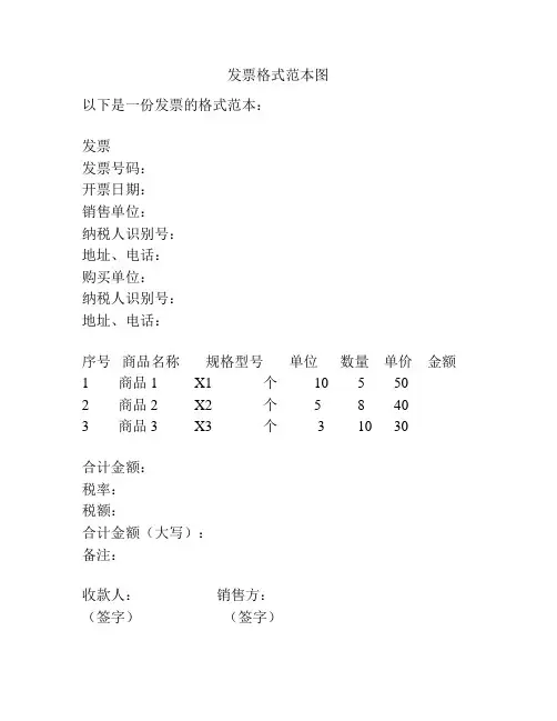 发票格式范本图