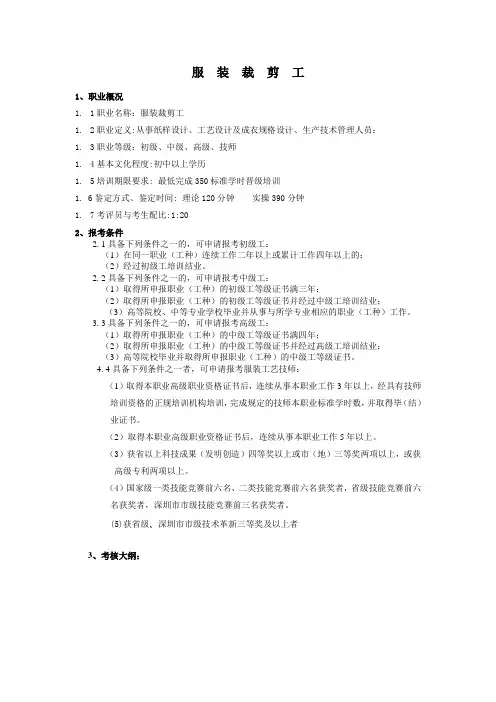 服装裁剪工