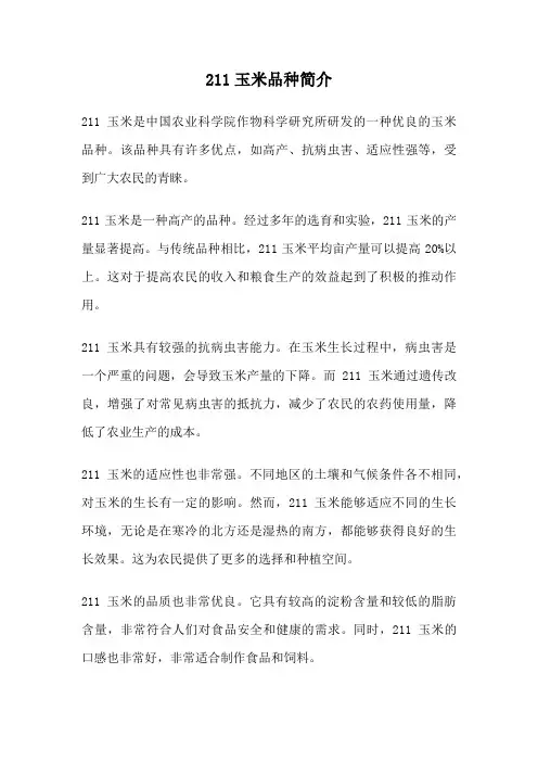 211玉米品种简介