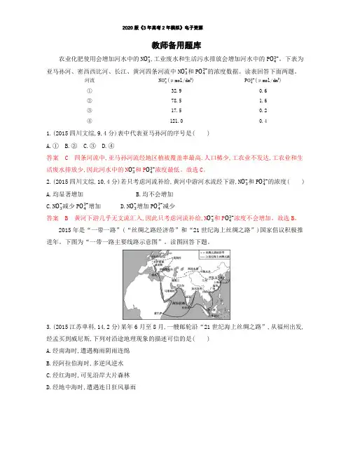 2020版《3年高考2年模拟》浙江选考地理课件+作业+教师备用题库第八章 区域地理环境与人类活动 (2)