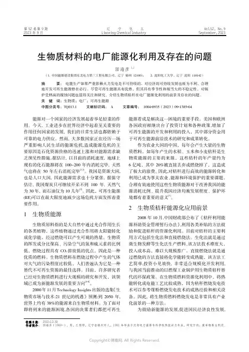 生物质材料的电厂能源化利用及存在的问题