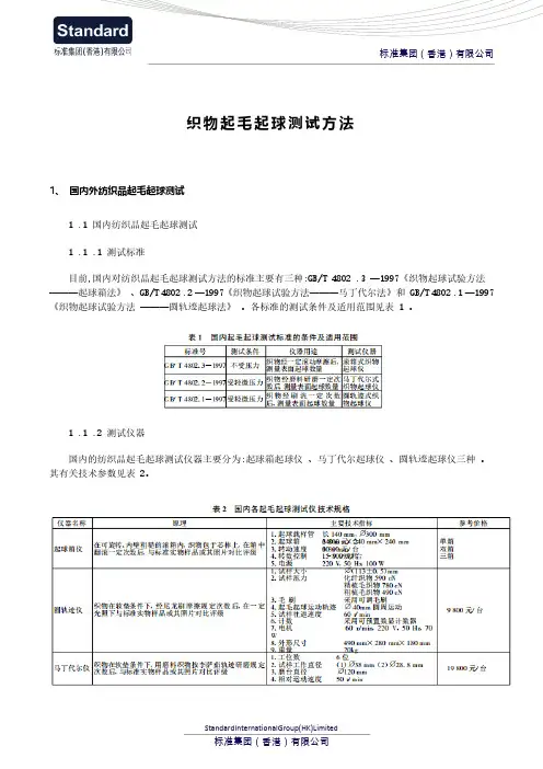 织物起毛起球测试方法