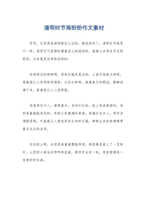 清明时节雨纷纷作文素材
