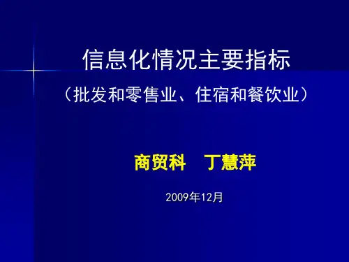 信息化情况主要指标(批发和零售业、住宿和餐饮业)(精)