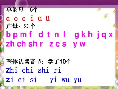 声母和单韵母、复韵母拼读.