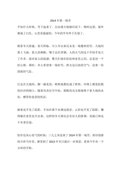 2014年第一场雪